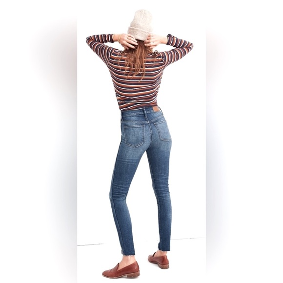 Madewell 10” High Rise Skinny Jeans Eardley Medium Blue Wash - Picture 5 of 9